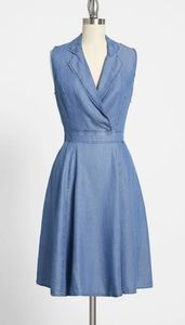 NWT size 8 Modcloth Chambray You Say? A-line Dress